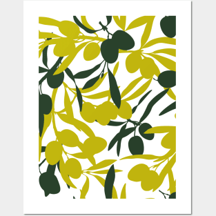 Olives - Mediterranean pattern Posters and Art
